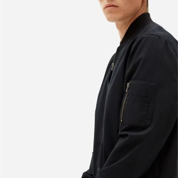 NWT Everlane Uniform Black Full Zipper The Bomber Water Resistant Jacket Black - Picture 4 of 11